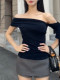 One-Shoulder Slanted Neckline T-Shirt for Women, Summer Style, Sexy and Trendy, Stylish and Age-Reducing, Strapless Tie-Up Off-Shoulder Top
