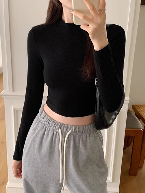 American Retro Round-Neck Slim-Fit Long-Sleeve T-Shirt for Women, Autumn and Winter Hot Item 2025, European Style Slimming Base Layer Top