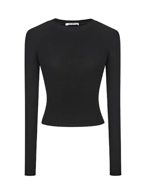 Pure Desire Hot Girl Style Long Sleeve T-Shirt for Women, Autumn and Winter Slim Fit Base Layer, Waist-Cinching Slimming Short Top