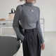Autumn and Winter Thin Fleece Thermal Base Layer Modal Half-Turtleneck Brushed T-Shirt for Women, Slim Fit Layering Top Ins