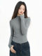 Tight-Fitting Half-High Collar Long-Sleeve Base Layer Top for Women, Autumn and Winter Stylish Slim-Fit Mid-Neck Top That Enhances the Figure