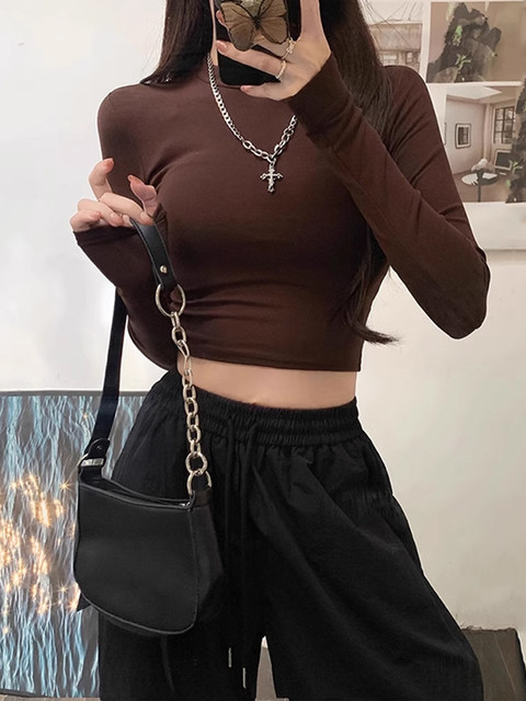 American Retro Round-Neck Slim-Fit Long-Sleeve T-Shirt for Women, Autumn and Winter Hot Item 2025, European Style Slimming Base Layer Top