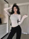 Modal round neck long-sleeved bottoming shirt for women early autumn slim fit thin slightly see-through basic versatile T-shirt top