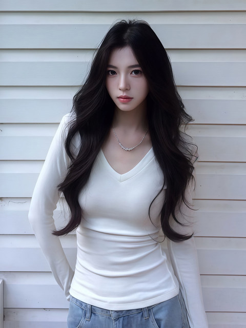 White Inner T-Shirt Base Layer for Women, Spring and Autumn 2026 New Style, Slim Fit, Shoulder-Length Sleeves, Slimming V-Neck Top for Women