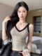 American-Style Tight-Fitting V-Neck Camisole for Women, Summer Design with Contrasting Colors, Niche Hot Girl Sleeveless Slimming Knitted Top