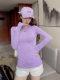 American-Style Spicy Girl Tight-Fitting Purple Long-Sleeve T-Shirt for Women, Super Stylish and Slimming Round-Neck Base Shirt for Autumn and Winter