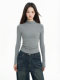 Tight-Fitting Half-High Collar Long-Sleeve Base Layer Top for Women, Autumn and Winter Stylish Slim-Fit Mid-Neck Top That Enhances the Figure