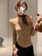 Purely Alluring Spicy Girl Long-Sleeve Asymmetrical Shoulder T-Shirt for Women, Early Autumn High-End Slim-Fit Sexy Off-Shoulder Top