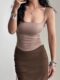 Basic Camisole for Women, Summer 2025 New Style, Casual with Chest Pads, Short, Outerwear, Pleated, Versatile, Slimming Top