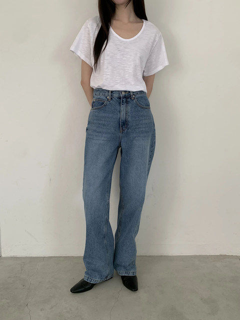 Relaxed Fit Thin V-Neck Short-Sleeve White T-Shirt for Women, Summer Loose Bamboo Cotton Simple Casual Lazy Top