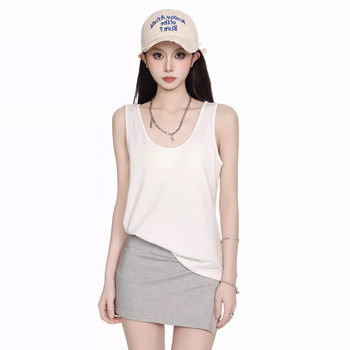 American Style Spicy Girl Lazy Style White Tank Top for Women 2025 Summer New Outerwear Loose Camisole Sleeveless Top
