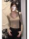 Long-Sleeve V-Neck Undershirt for Women, Autumn and Winter Pure Desire Style, Slim Fit Padded Shoulder Short T-Shirt Top