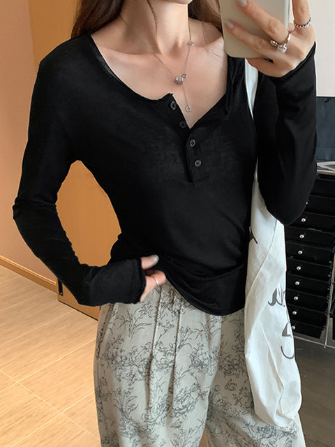 White Long-Sleeved Sun Protection Shirt, T-Shirt for Women, Summer 2025 New Style, Lazy, Slimming, Beautiful, Thin Top for Women