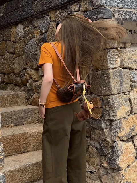 Korean Chic Unique Round Neck Short-Sleeved T-Shirt for Women, Summer 2025 New Style, Simple Regular Shoulder, Slimming and Stunning Top