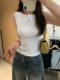 Beautiful and Stylish Off-The-Shoulder Sleeveless Tank Top for Women, Summer 2025 New Style, Trendy and Slimming Short T-Shirt for Outerwear