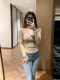 Super Stylish V-Neck Long-Sleeve T-Shirt for Women, Autumn and Winter Slim-Fit Base Layer, Flattering and Versatile Top
