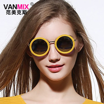 VANMIX high-end sunglasses for men and women 2019 wild colorful round frame driving mirror trendy sunglasses can be equipped with myopia