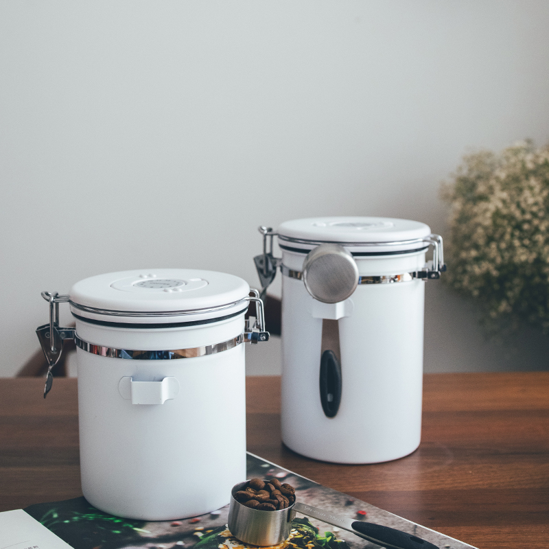 Half-house one-way exhaust valve coffee beans moisture-proof sealed tank stainless steel buckle milk powder grain tank food storage tank