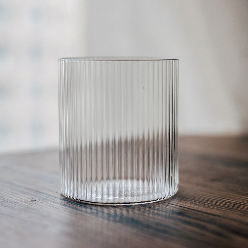 Japan-style Vertical Stripe Heat Resistant Glass Cups Home Teacup Coffee Cup Iced Juice Drinks Cup Fruit Wine Whisky Wine Glasses