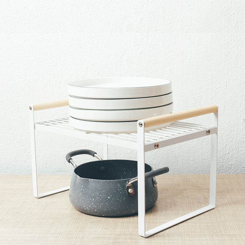 Iron Art Shelf Kitchen Double Sauce Bottle Dish Bowl containing table Integral Cupboard Inner barrier separating shelf Monolayer Boiler