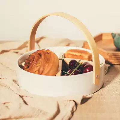 Nordic dining room ceramic nut plate household living room coffee table basket fruit plate candy snack storage box