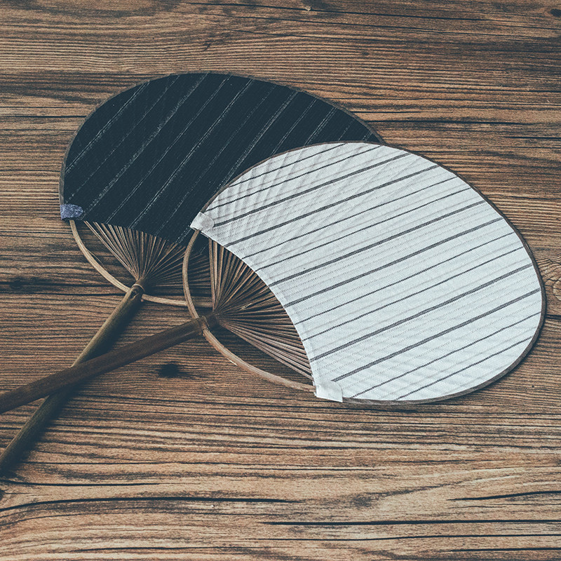 Art China Wind Han Chinese Fan Lady Gufeng Cotton Hemp Round Fan Summer Bamboo Tub Handmade Busfan Day Style Group Fan