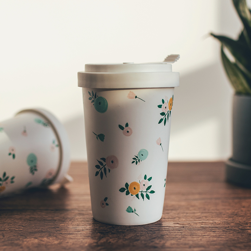 Retro Little Clear New Ceramic Cup With Lid Couple Cups Large Capacity Office Water Glass Breakfast Coffee Juice Mark Cup