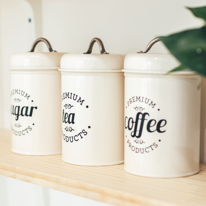 Iron Art Retro Five Grain Cereals Storage Tank Kitchen Containing Jar Candy Nut Flower Tea Coffee Bean Tea Seal Tank