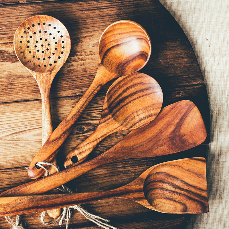 Day Style Home Solid Wood No Lacquer Soup Spoon Rice Spoon Fried Vegetable Shovel Thai Teak Shovels Non-stick Pan Special Pan Shovel 
