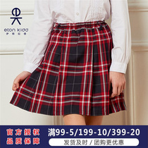 Eaton Gide school uniform red skirt girls primary and secondary school students college style pleated skirt spring and autumn 09Q211