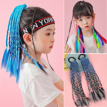 Childrens wig braid headdress girl trend ponytail dirty braid fashion princess baby performance jewelry Hairband