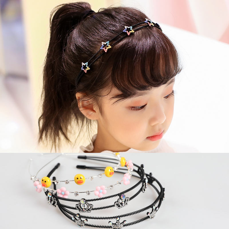 Child Hair Stirrup South Korea Unhurt Female Non-slip Pressure Hair Cute Princess Hair Clip Girl Hair Hoop Girl Crown Headwear