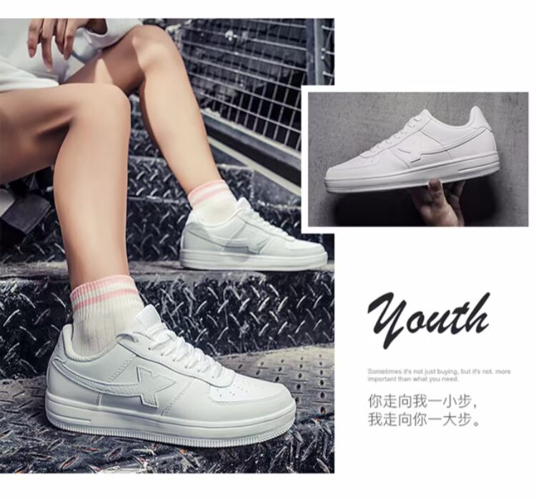 Giày nữ bước đặc biệt 2018 mới đích thực nữ xuân hè hè Giày retro giản dị Giày trắng chính thức giày thể thao thủy triều hoang dã giày sục thể thao