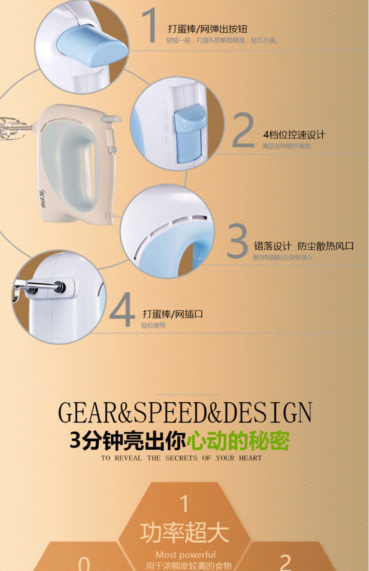 Kps / cầu nguyện điện ks-988 máy đánh trứng điện cầm tay máy đánh trứng cầm tay trộn bột nhà inox và - Máy trộn điện máy đánh trứng ehm3407