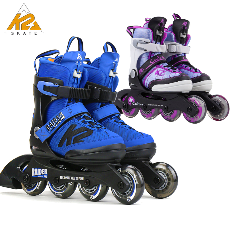 U.S. imports K2 RAIDER PRO children's roller skates roller skates adjustable straight soft surface full set