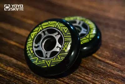 Grapefruit roller skating triangle wheel 85A brush street fancy flat flower brush street FSK high elastic wheel Junior roller skating shoes special PU wheel