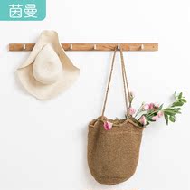 Inman solid wood coat rack Foyer hanger wall hanging bedroom entrance simple wall hanger hanging bag rack Household