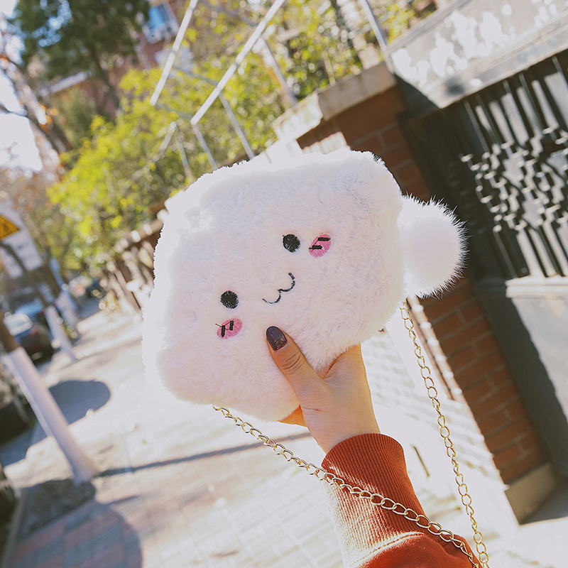 MUMU sản phẩm tốt Nhật Bản dễ thương đám mây Túi Messenger mềm mại chị gái trái tim màu hồng dịu dàng vai loli túi hoạt hình xung quanh - Carton / Hoạt hình liên quan hình sticker đẹp
