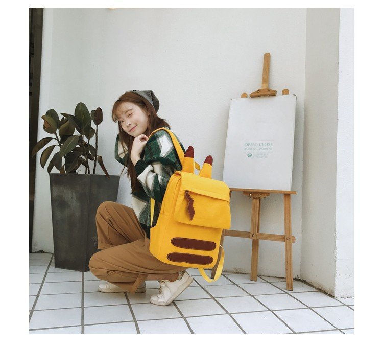 MUMU sản phẩm tốt Nhật Bản sáng tạo dễ thương Pikachu túi thứ hai nhân dân tệ vải ba lô hoạt hình xung quanh - Carton / Hoạt hình liên quan sticker trà sữa cute
