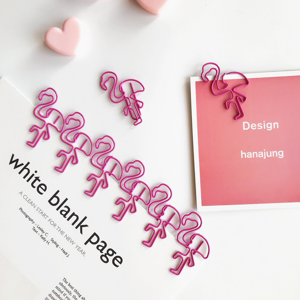 MUMU sản phẩm tốt phim hoạt hình cô gái mềm mại sáng tạo hồng flamingo kẹp giấy dễ thương vòng xoay kim bookmark hoạt hình xung quanh miếng dán