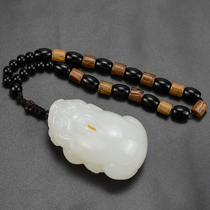 Natural Afghan jade Pixiu Wen play handle pieces men simple jade men carry play objects Jade white jade