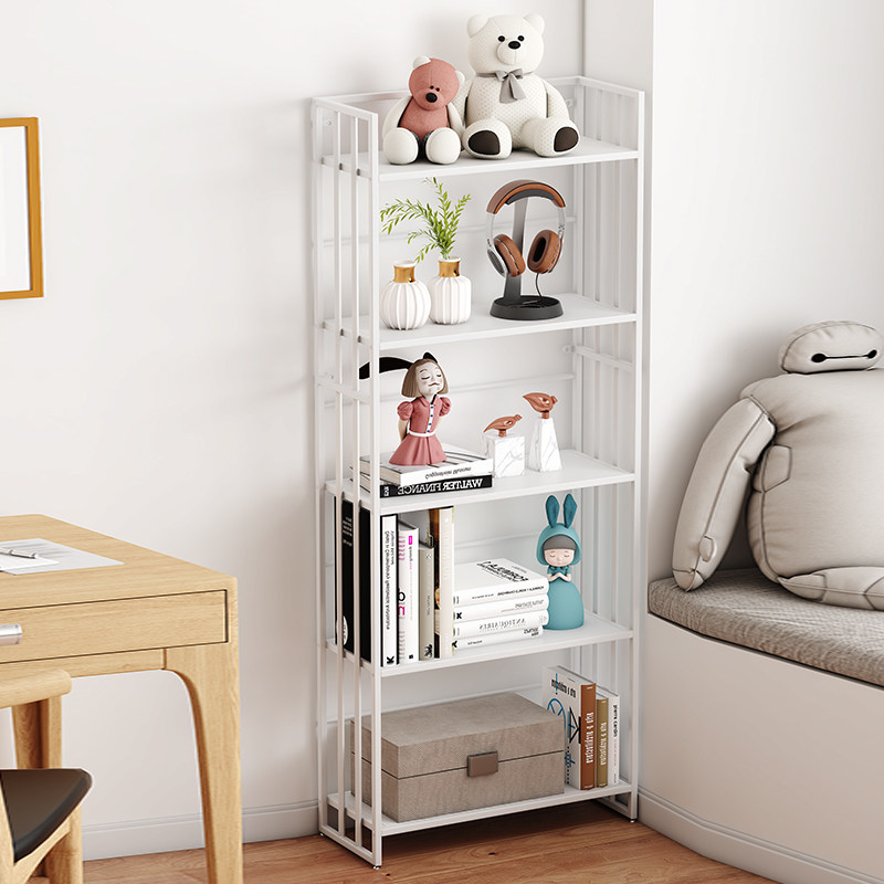 Yun Zhongsen Iron Art Bookshelf Shelf Floor Bookcase Children's Multi-layer Storage Shelf Living Room Simple Bay Window Shelf
