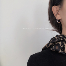 Small ear circle earrings 2021 New Tide Korean retro temperament Net red earrings simple cold wind earrings female