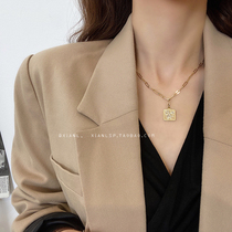 Niche design sense square brand flower necklace female summer choker wild simple cold style accessories 2021 New