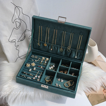 Jewelry box high-grade ins Wind light luxury large capacity anti-oxidation earrings necklace earrings stud earrings earring jewelry storage box artifact