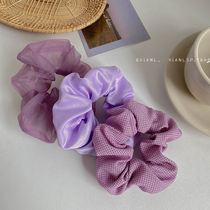 3 sets of purple Hairband coliform simple ins cold wind sweet small plaid floral headdress tie hair female headdress