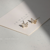 Advanced sense small earrings 2021 New Tide butterfly earrings women simple small Korean temperament Net red ear jewelry