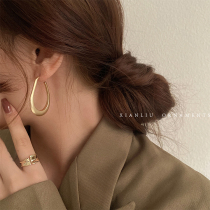 Korean temperament Net Red simple water drop earrings female senior earrings 2021 New Tide Cold wind ear jewelry