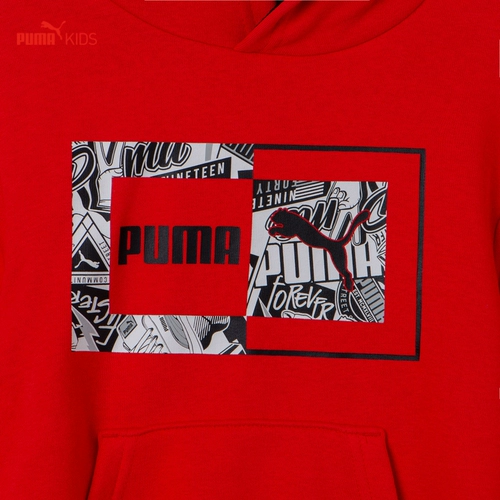 Puma, детская трикотажная красная толстовка с капюшоном, детская одежда