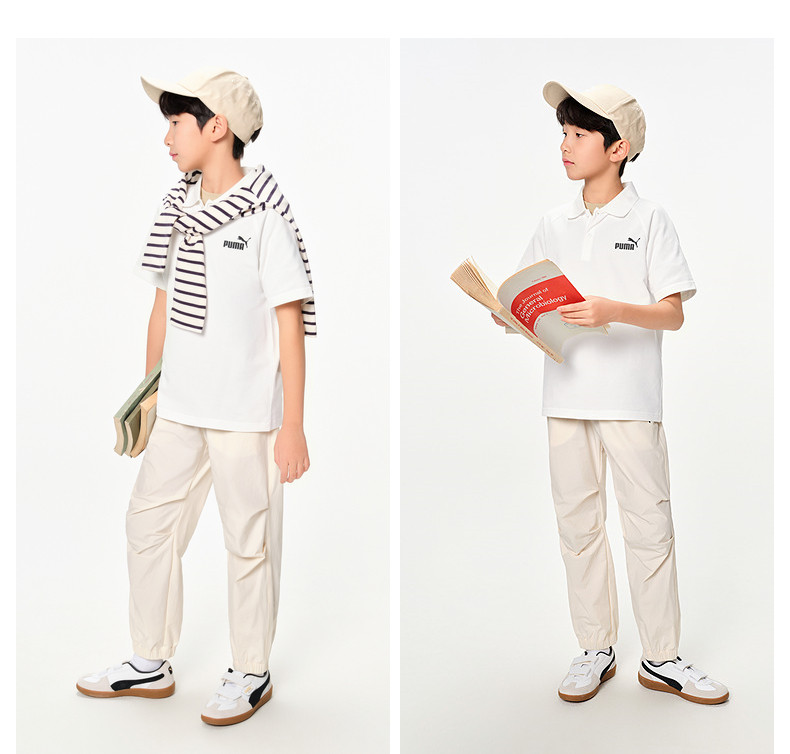 PUMA彪马官方童装新款儿童夏季短袖T恤Polo衫时髦翻领运动上衣 — 15